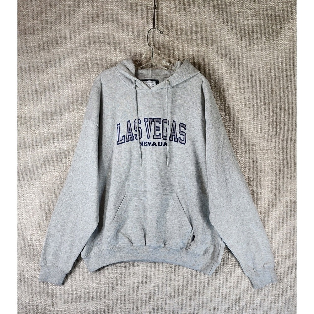 LAS VEGAS Perfect Hoodie‎ Sweatshirt by Pacific & Co Adult XL Heather Gray NEW